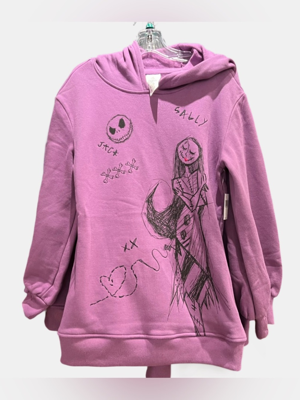 NWT Nightmare Before Christmas Jack & Sally Pink Hoodie